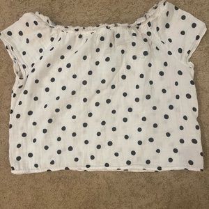 Generation Love White/Black Polka Dot Off Shoulder Top